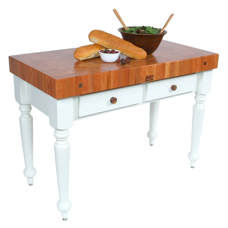 John Boos American Heritage Prep Table with American Cherry Top Perigold